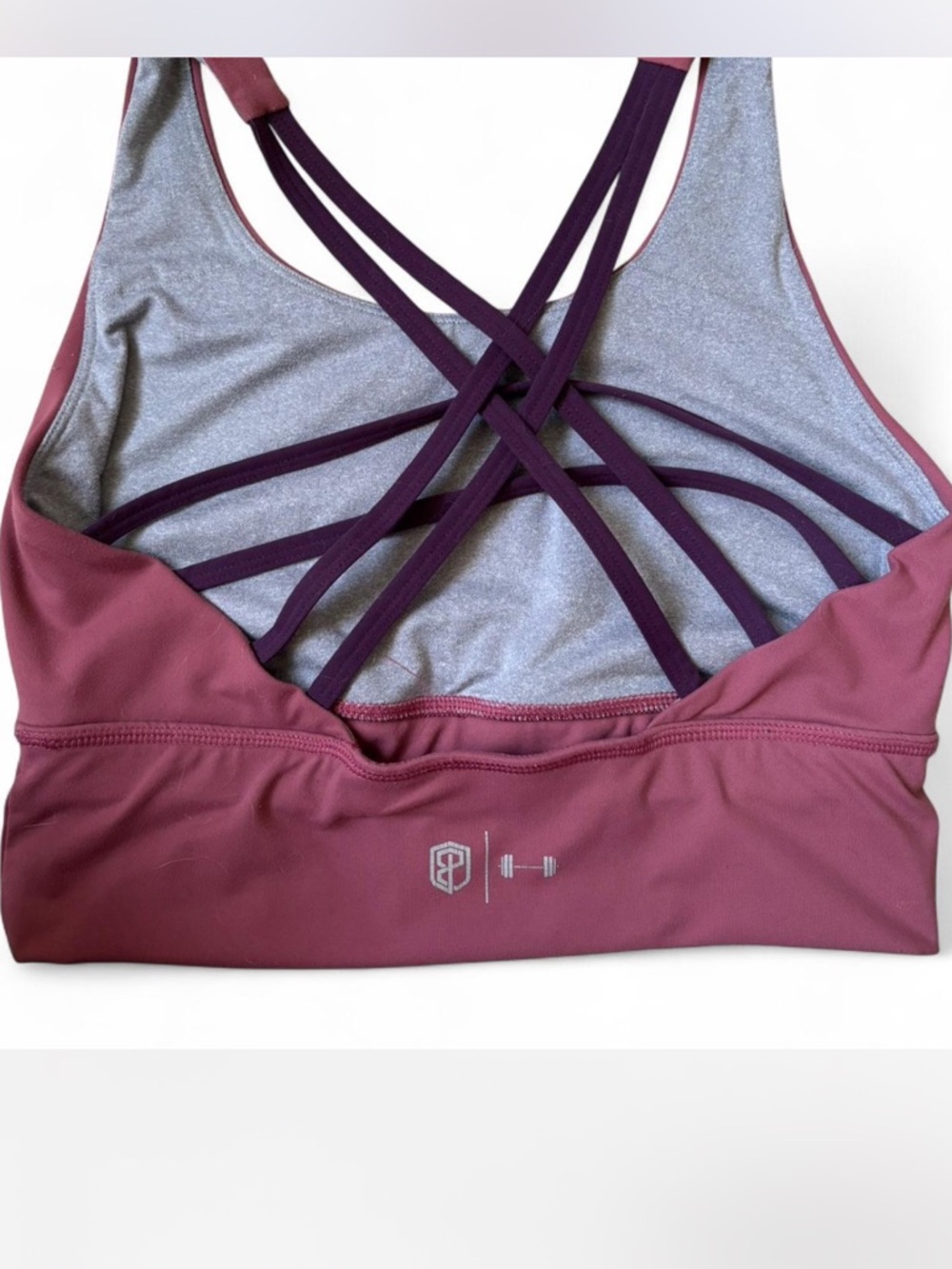 Born Primitive mauve pink strappy sports bra size L gym athleisure yoga